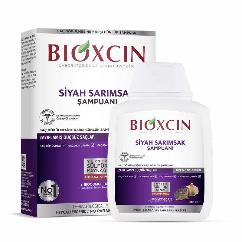 Шампунь Bioxcin с черным чесноком от выпадения волос 300 мл