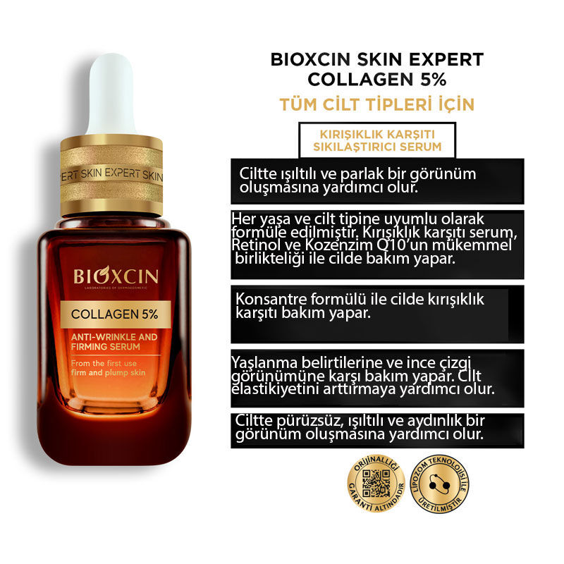 Bioxcin Kollagen 5% Anti-Falten Straffungsserum 30ml