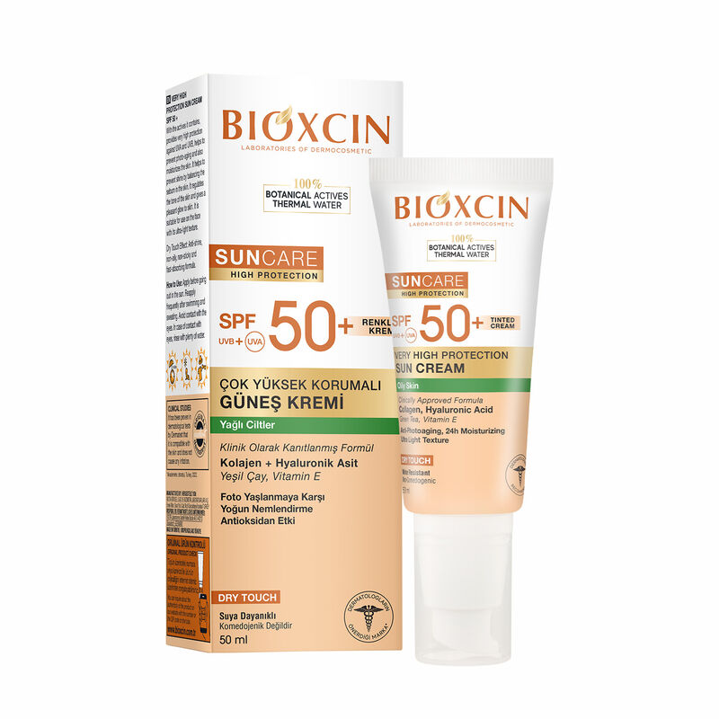 Bioxcin واقي الشمس الملون بيوكسين صن كير عالي الحماية للبشرة الدهنية بعامل حماية 50+
