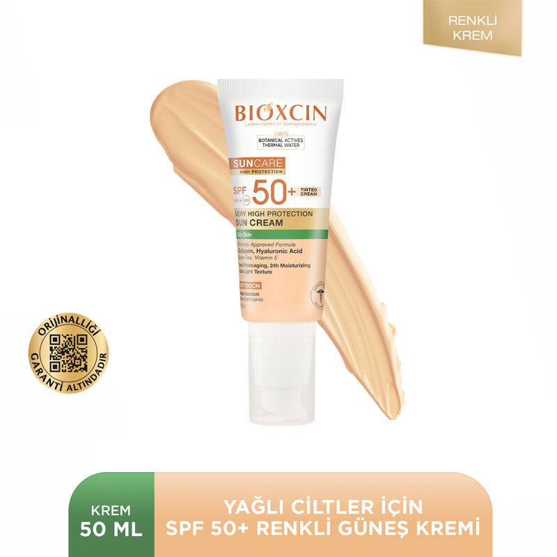 Bioxcin واقي الشمس الملون بيوكسين صن كير عالي الحماية للبشرة الدهنية بعامل حماية 50+
