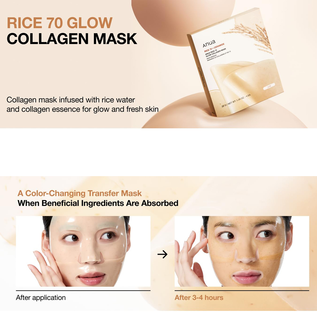 Glow Collagen Mask with Natural Rice by Anwa 25 ml