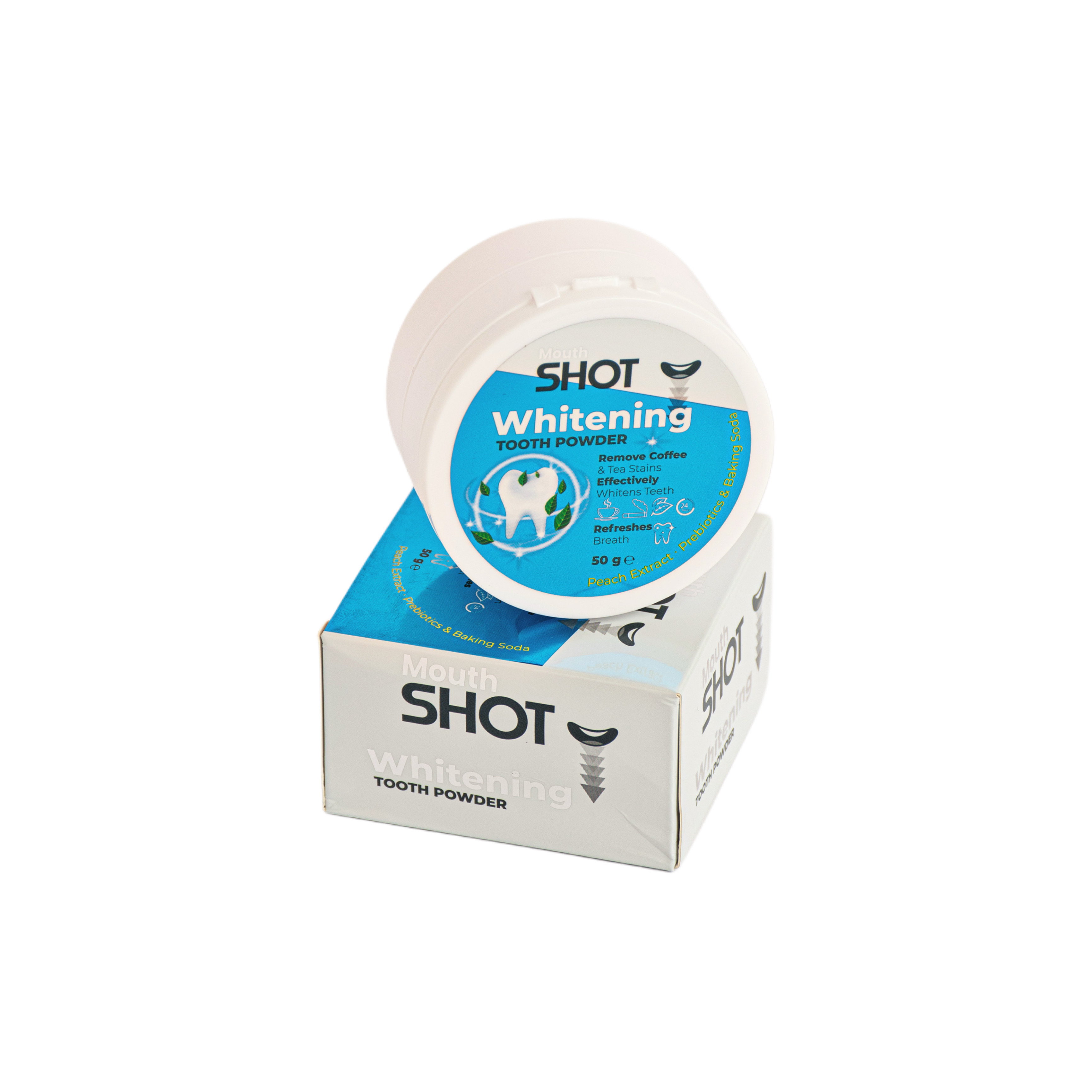 Mouth Shot Teeth Whitening Powder with Peach Extract from Mouth Shot – 50g