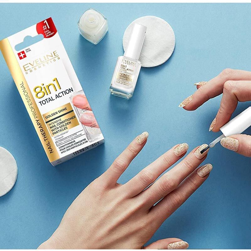 Интенсивный кондиционер для ногтей 8 в 1 Золотое сияние 12 мл от Eveline Cosmetics