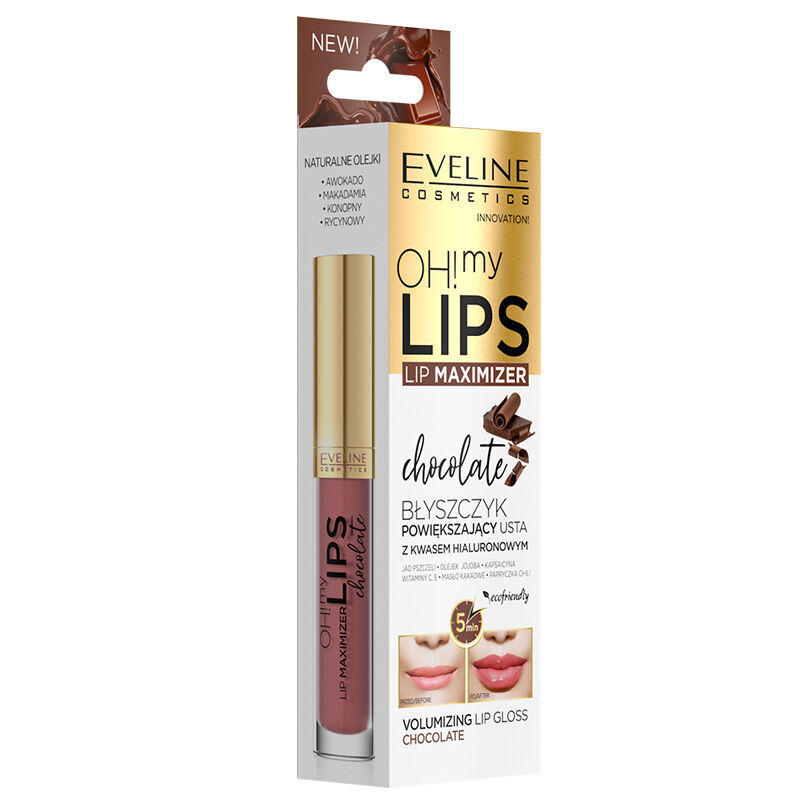 Eveline Cosmetics ملمع شفاه أوه ماي ليبس من إيفلين كوزمتكس، 4.5 مل، شوكولاتة