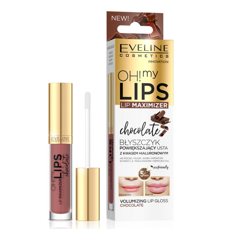 Eveline Cosmetics ملمع شفاه أوه ماي ليبس من إيفلين كوزمتكس، 4.5 مل، شوكولاتة