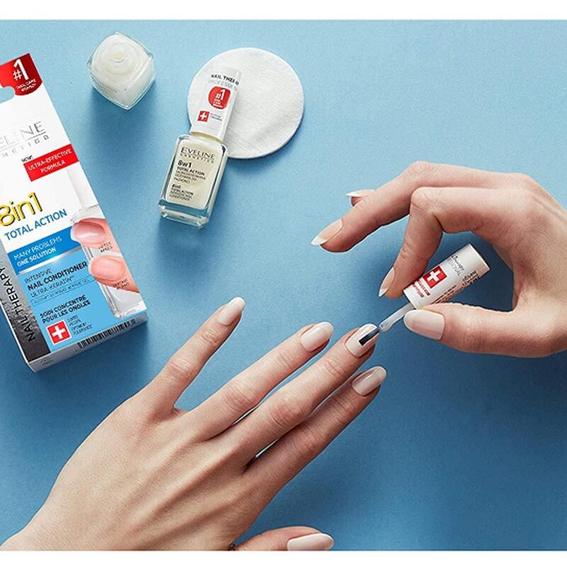 Eveline Cosmetics بلسم أظافر مكثف 8 في 1 من إيفلين كوزمتكس توتال أكشن 12 مل