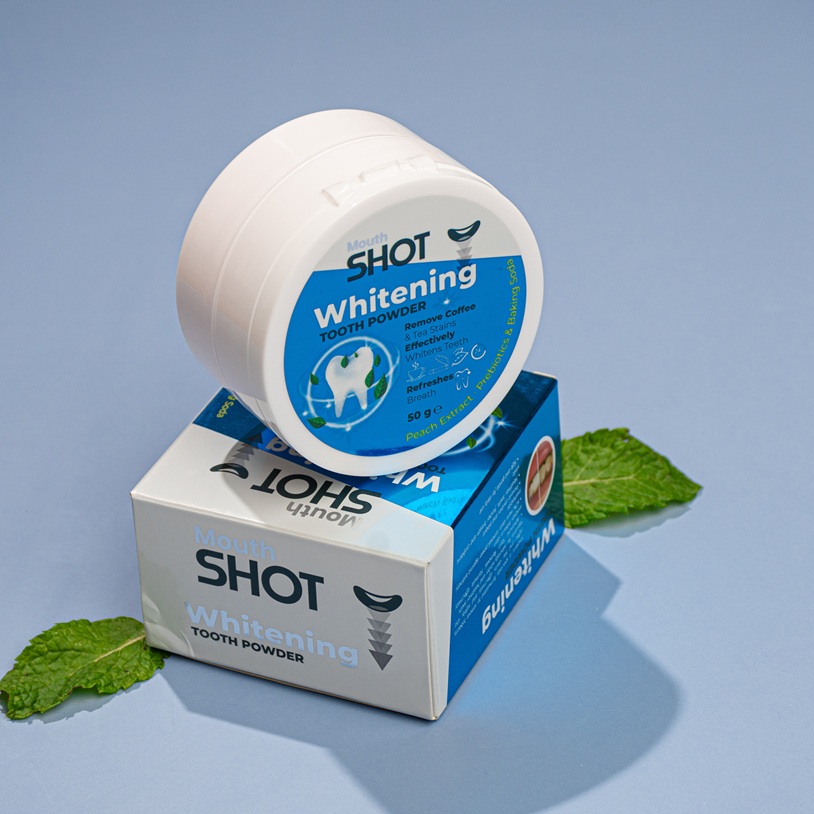 Mouth Shot Teeth Whitening Powder with Peach Extract from Mouth Shot – 50g