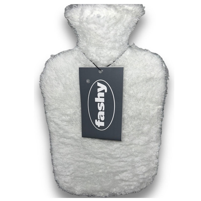 Fashy White Plush Covered Hot Water Bag Termofor - 2 l