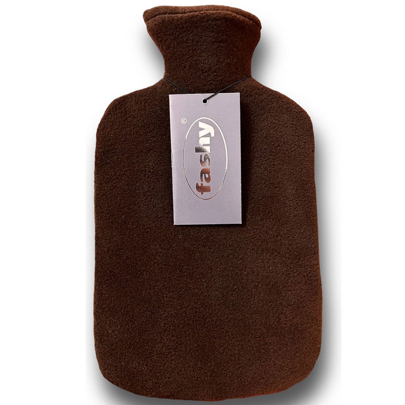 Fashy Brown Fleece Covered Hot Water Bag Termofor - 2 l