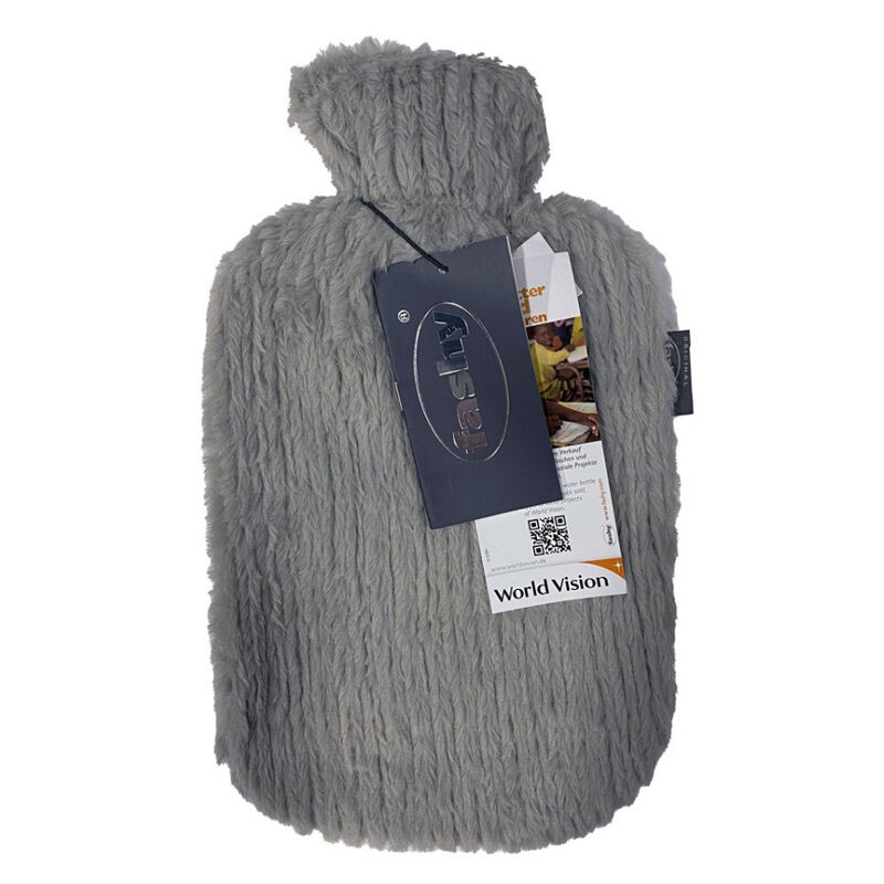 Fashy Thermofor Covered Fur Hot Water Bottle - Gray 2 l