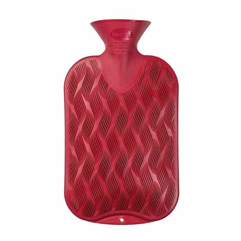 Fashy Thermofor Red Wave Pattern Hot Water Bottle 2 l