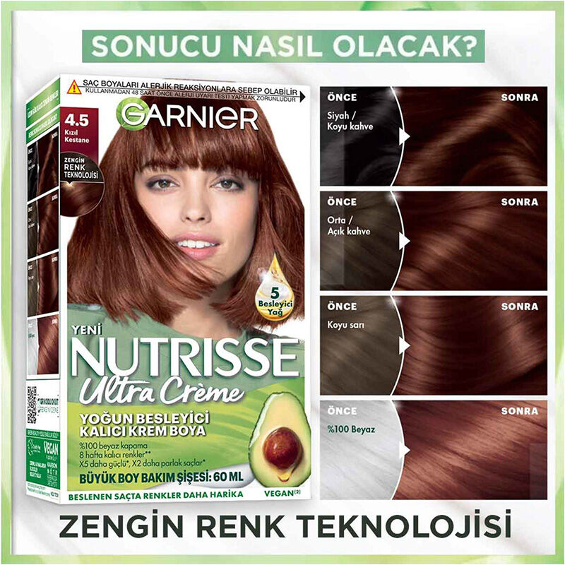 Garnier صبغة شعر غارنييه نوتريس ألترا كريم المغذية المكثفة كستنائي أحمر