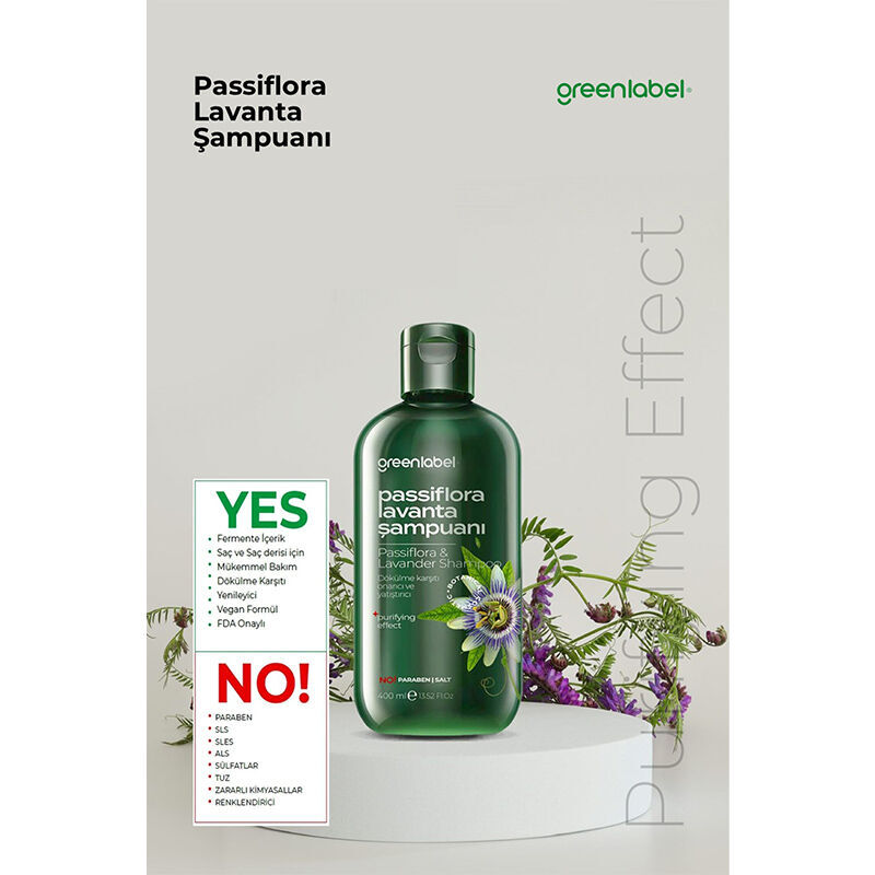 Шампунь с маслом пассифлоры и лаванды Greenlabel 400 мл