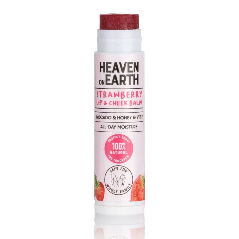 Бальзам для губ 100% натуральный и органический 5 г - клубничный от Heaven On Earth