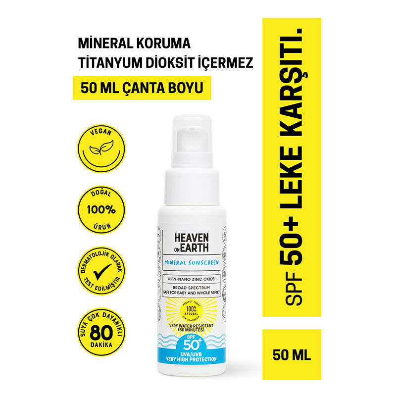 Heaven On Earth Mineral Spf50+ Sunscreen 50 ml