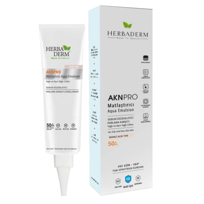 Herbaderm Akn Pro Mattifying Emulsion Spf 50 40 ml - Light Tone