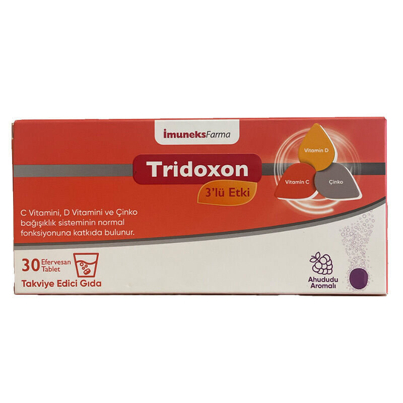 İmuneks Farma Tridoxon Triple Effect Food Supplement 30 effervescent Tablets