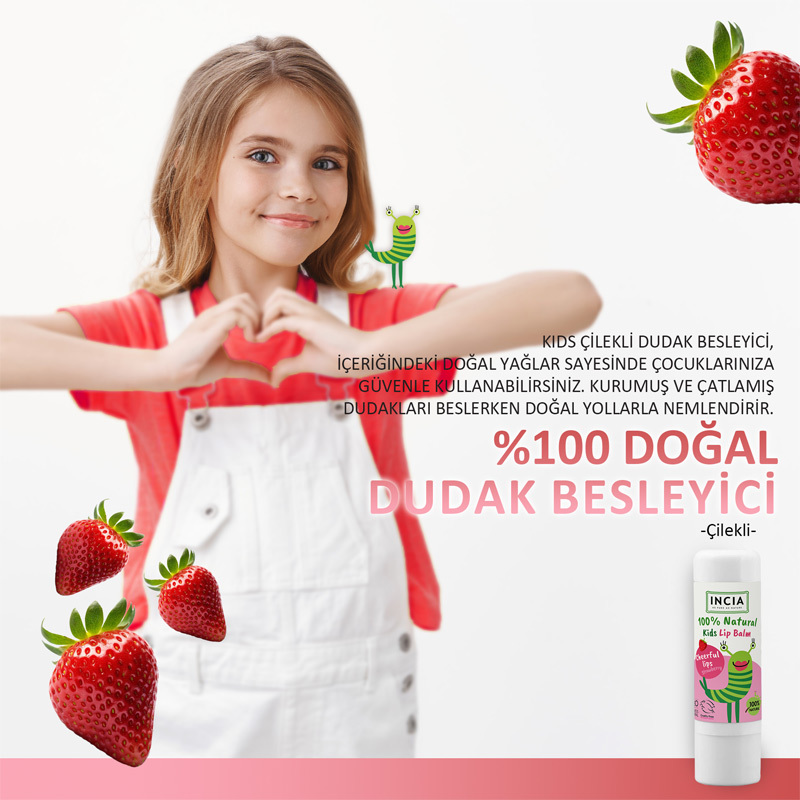 INCIA مرطب شفاه طبيعي 100% للأطفال من إنشيا، 6 غرام