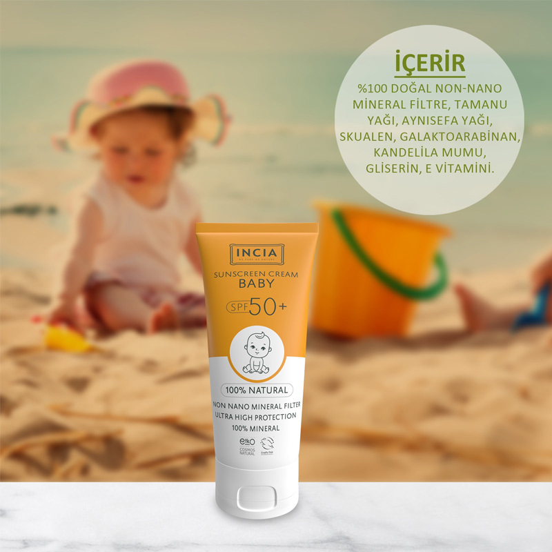 Incia Natural Sunscreen For Babies 50 spf 50 ml