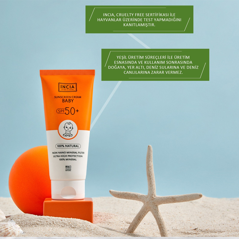 Incia Natural Sunscreen For Babies 50 spf 50 ml