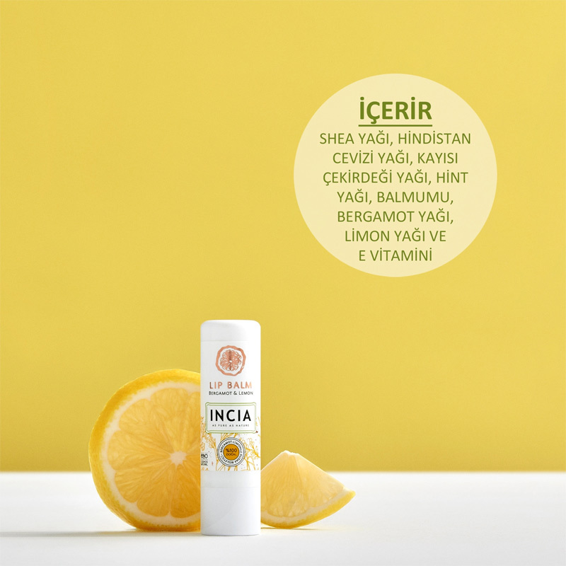 Incia Bergamot &amp; Lemon Natural Lip Nourisher 6 g