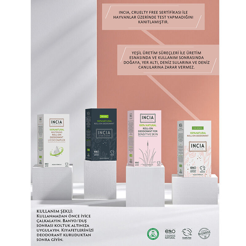 Incia Natural Roll-on Deodorant (for Women) 50 ml