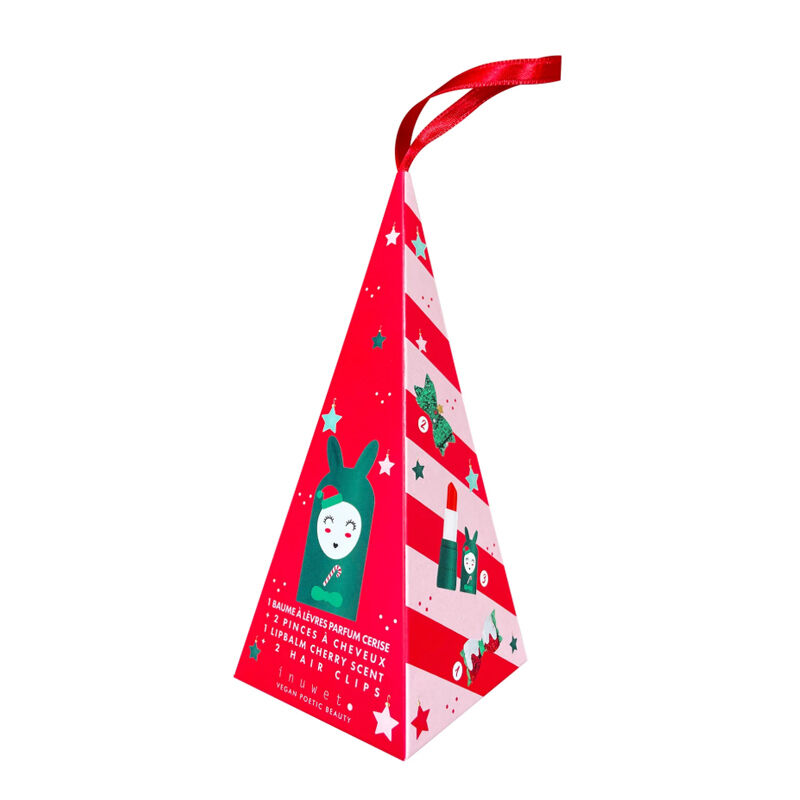 Inuwet Christmas Set-cherry Scented Lip Balm And 2 clips