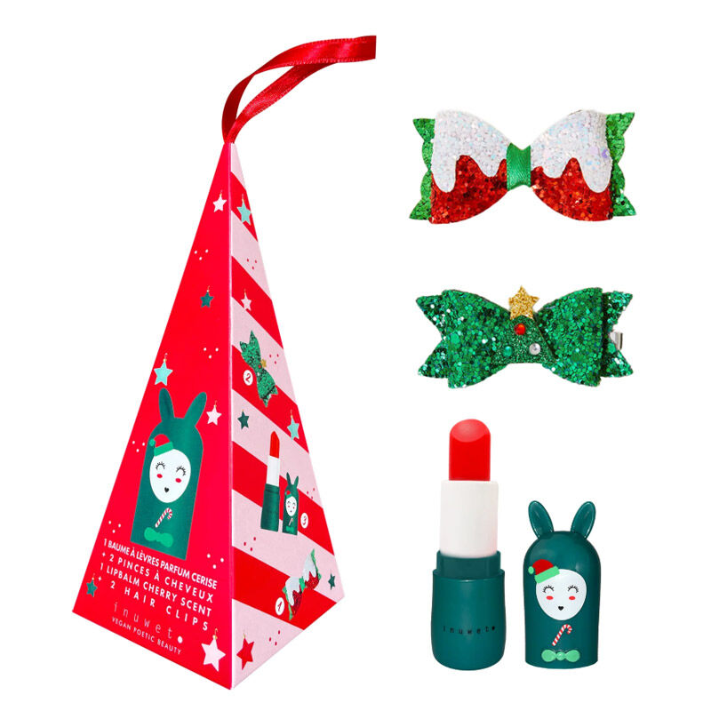 Inuwet Kirsch Lippenbalsam &amp; Haarklammern Geschenkset
