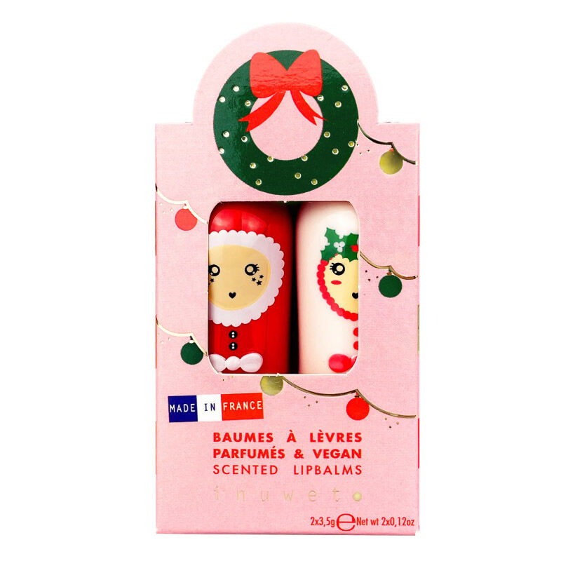 Inuwet Bow Figure Lip Balm Set Of 2 - Mango And Cotton Candy