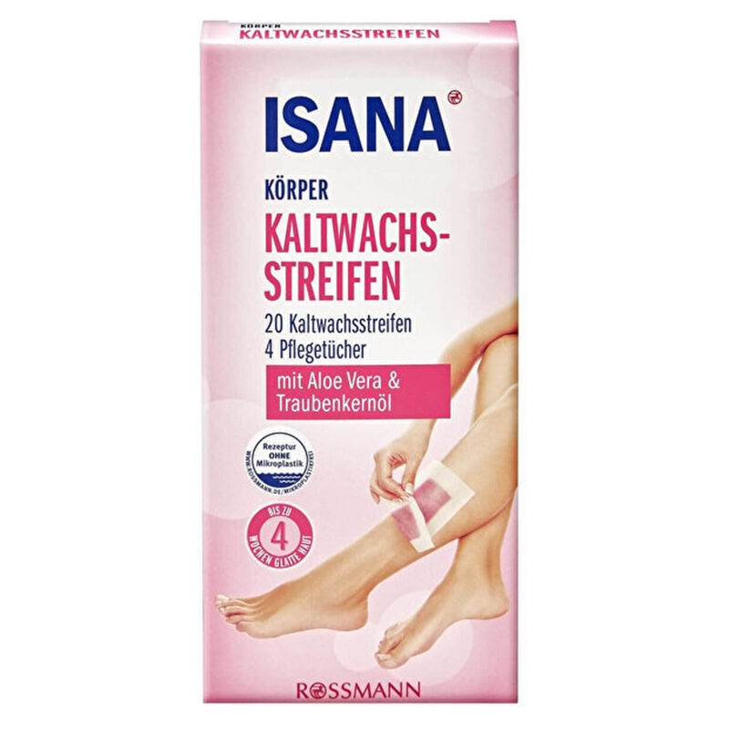 Isana 20 pcs Body Cold Wax Strips + 4 pcs Cleansing Wipes