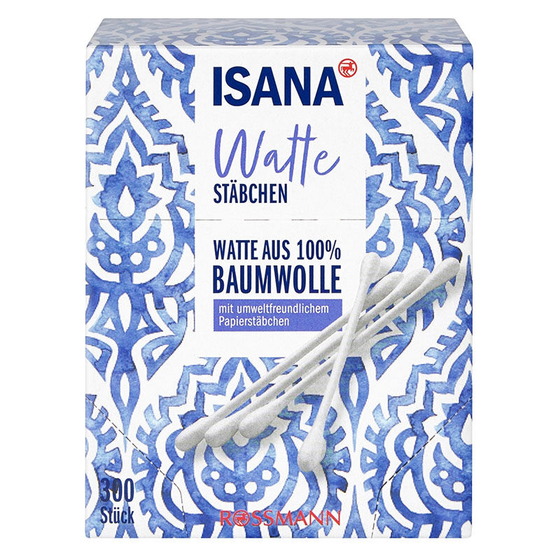 Isana أعواد قطنية من إيزانا موتيف في علبة ٣٠٠ قطعة