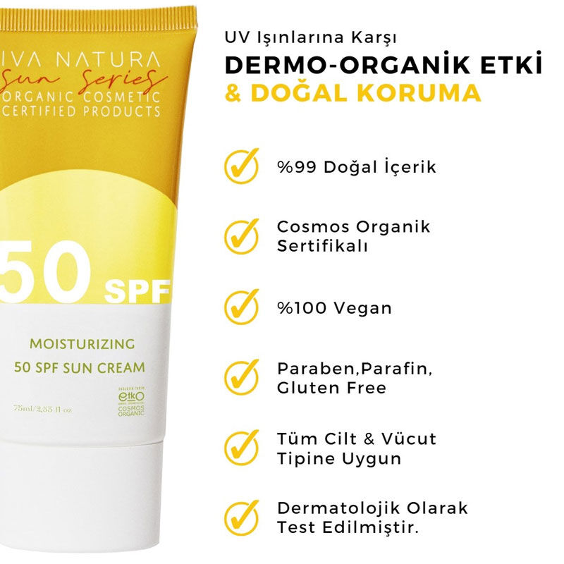 Iva Natura Bio 50 SPF feuchtigkeitsspendende Sonnencreme 75 ml