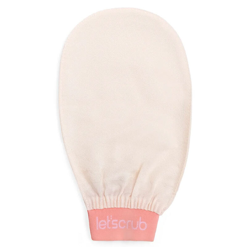 Letscrub 100% Flush Silk Bath Glove Ecru 15 x26 cm