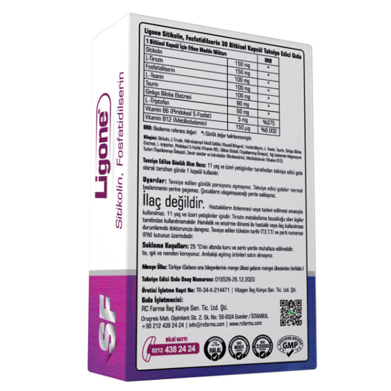 Ligone Citicoline Food Supplement 30 herbal Capsules