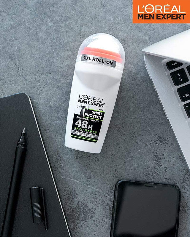 L'Oreal Paris مزيل عرق لوريال باريس للرجال إكسبيرت شيرت بروتكت مضاد للتعرق رول أون 50 مل للرجال