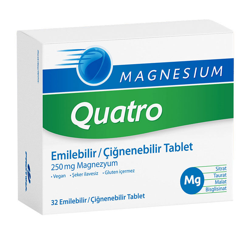 Assos İlaç Magnesium Quatro 32 absorbable-chewable Tablet