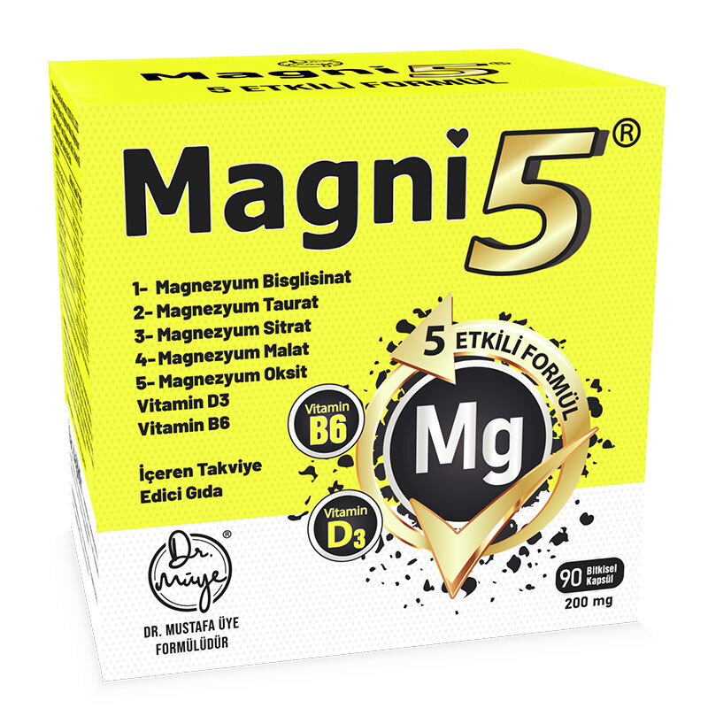 Food Supplement Containing Magni5 magnesium Vitamin D3 b6 90 capsules