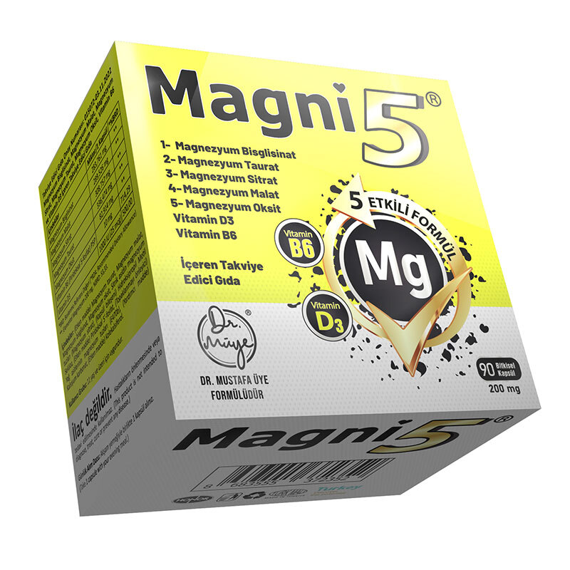 Биологически активная добавка с магнием Magni5, витамином D3 и B6, 90 капсул от Magni5