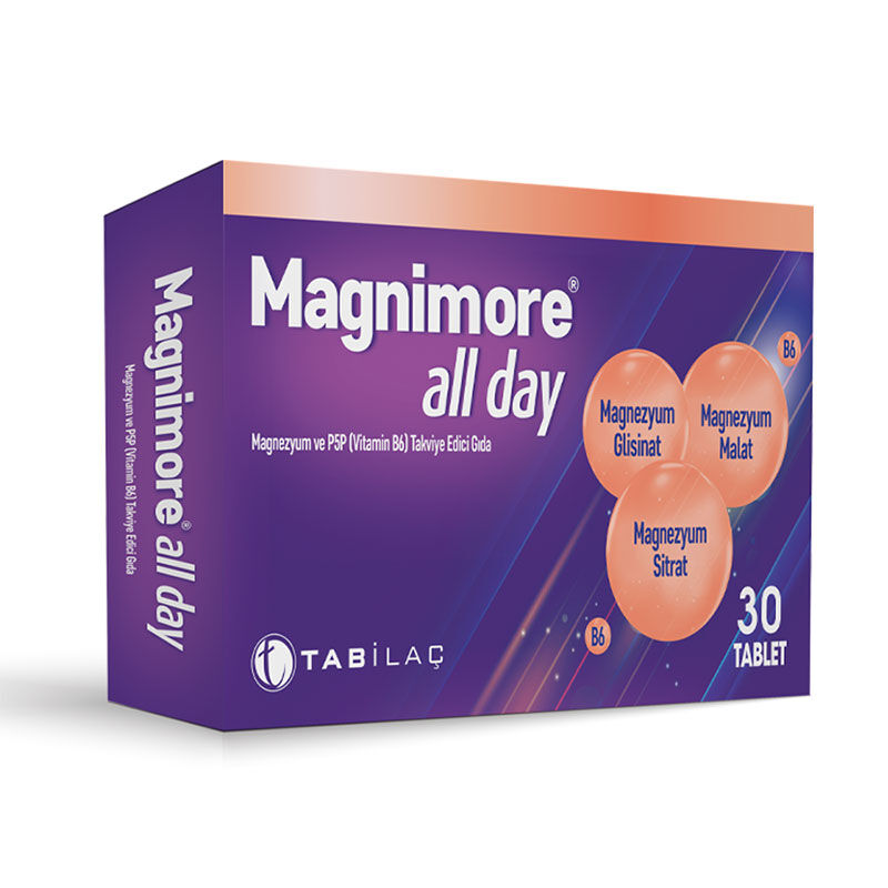 TAB Magnimore All Day Magnesium And P5 p (vitamin B6) Food Supplement 30 tablets