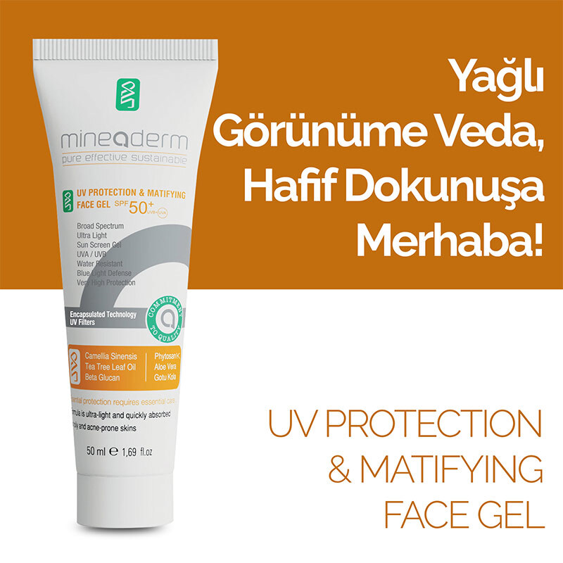 Mineaderm SPF50+ mattierendes Gesichts-Gel - UV-Schutz 50ml