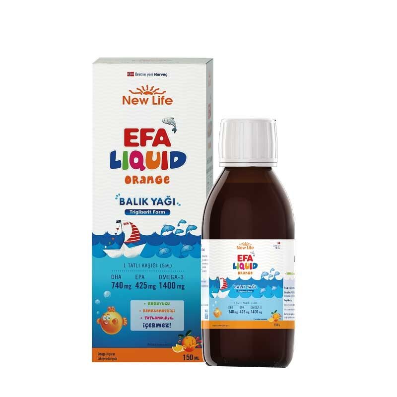 New Life Efa Liquid Fish Oil Orange Flavor 150 ml
