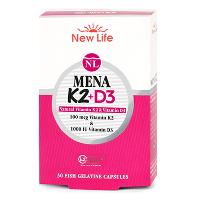 مكمل غذائي مينا K2+D3 30 كبسولة من نيو لايف New Life