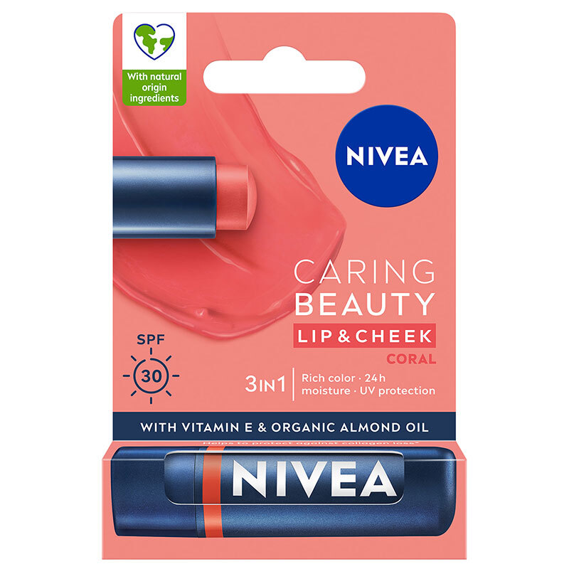 NIVEA Coral Tinted Lip Care Cream SPF30 with Vitamin E 4.8g