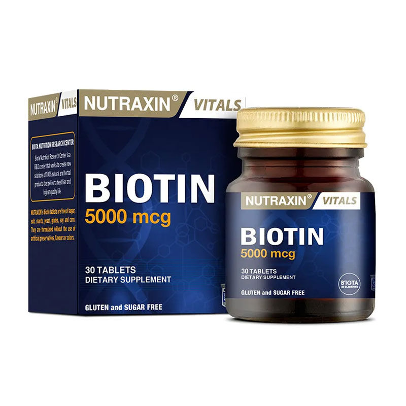 Nutraxin Biotin 5000 mcg Food Supplement 30 tablets