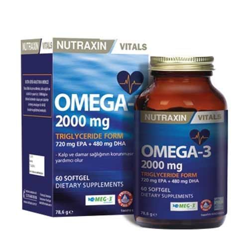 Nutraxin Omega 3 2000 mg Triglyceride Form 60 softgels