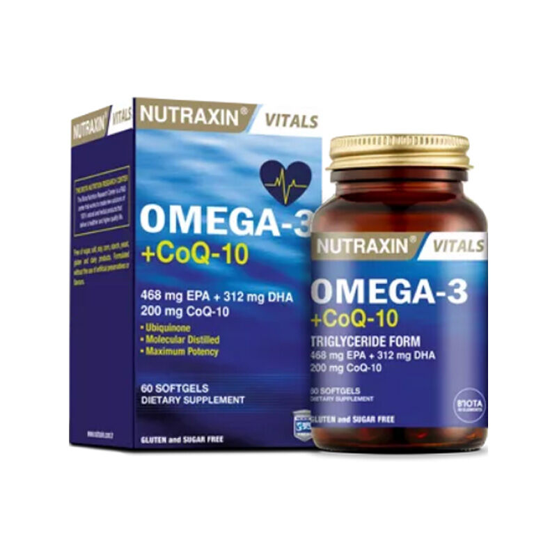 Nutraxin Omega-3 + Coq-10 60 tablets Dietary Supplement
