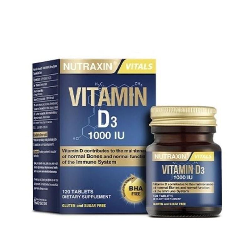 Nutraxin Vitamin D3 chalecalciferol 1000 ui 120 tablets