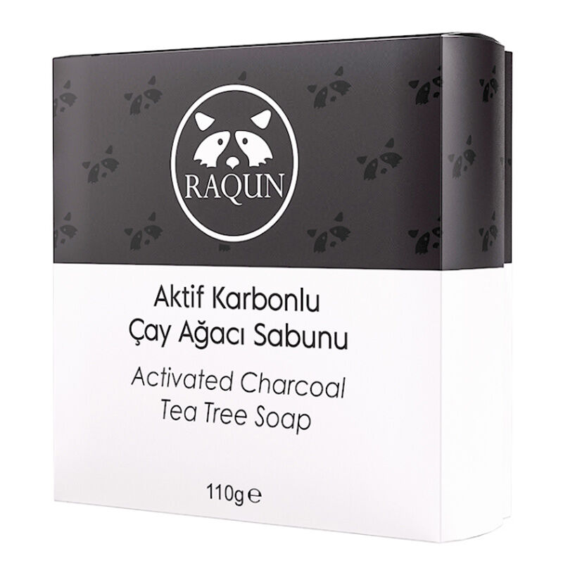 Raqun Aktivkohle Teebaumseife für klare Haut 110g