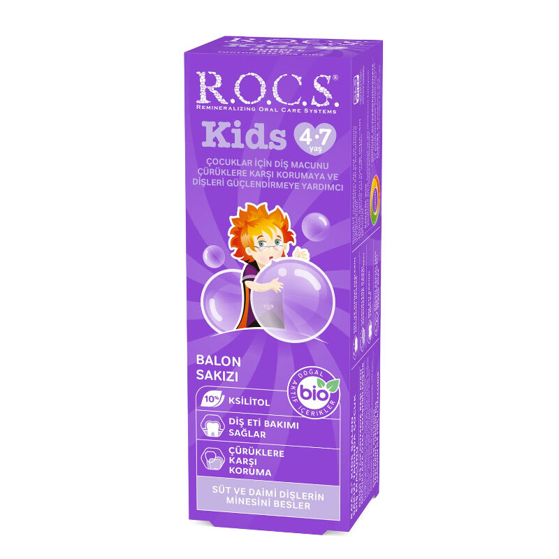 Rocs Kids 4-7 years Fruity Children's Toothpaste (bubble Gum) 35 ml.