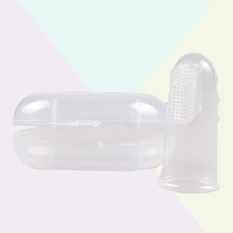 BioSmile Smiley Baby Silicone Finger Brush - Transparent